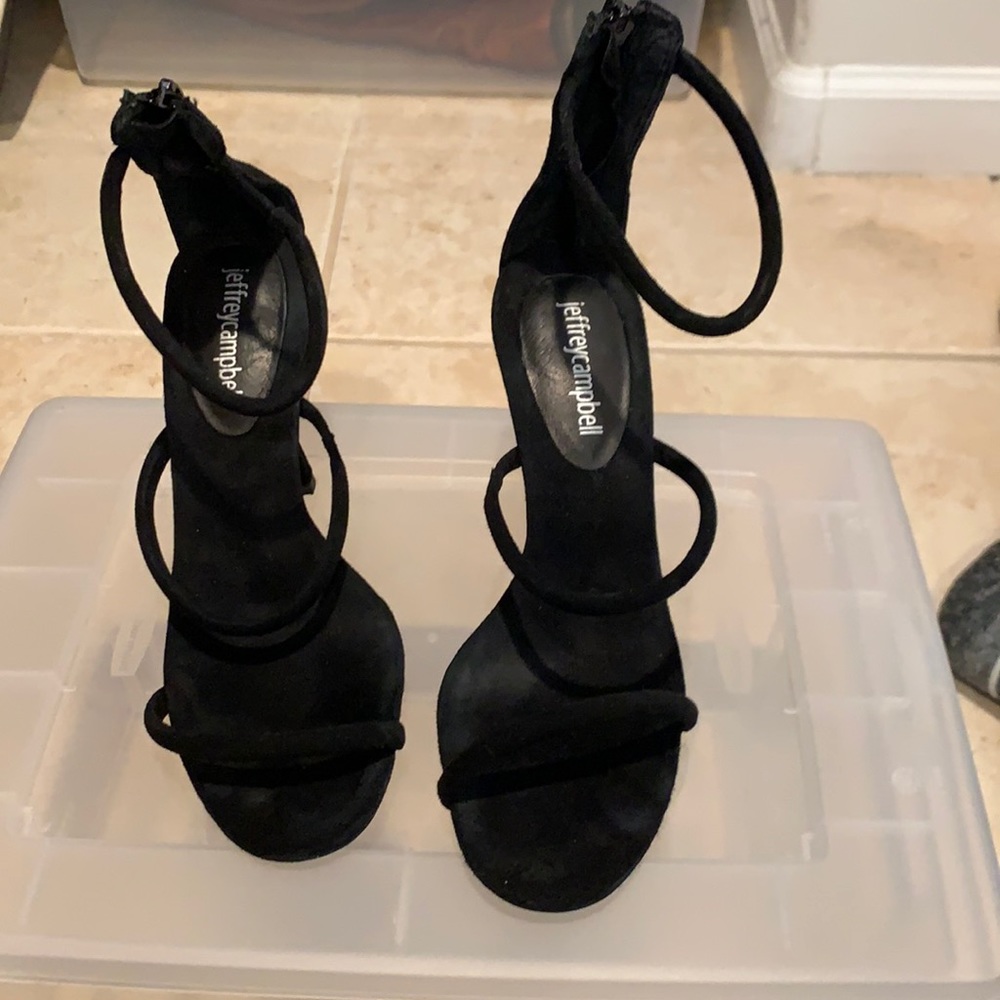 Black suede heel
